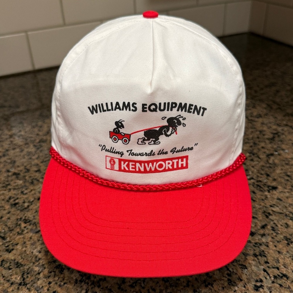 OTTO CAP Kenworth Williams Equipment Trucker Hat Men's Adjustable White Red